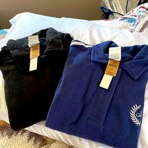 Women’s Victoria Secret PINK cropped longsleeve black and blue sweatshirt med